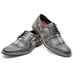 Metrocharm Alex-06 Gray Lace up Oxford Shoe